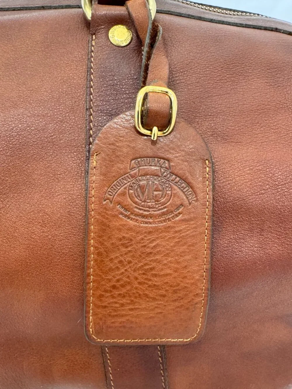 Ghurka Cavalier No. 96 Vintage Chestnut Leather Duffel Bag